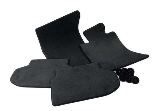 Black Velours OM 51477351387 Rombrillas for BMW F10 and F11 (5er LCI Berlina and Touring with XDrive, all engines). Full front and rear game. Original BMW.