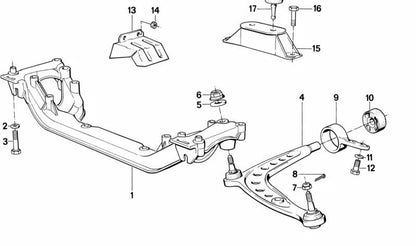 Brazo de suspensión delantero izquierdo OEM 31121701059 para BMW E30. Original BMW.