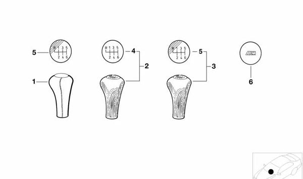 Emblema adhesivo OEM 25111221617 para BMW E30, E28, E34, E24, E32. Repuesto original BMW. Ideal para pomo de cambio o embellecedor interior. Fácil de colocar, aspecto original.