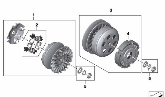 Embrague OEM 24818552388 para motos BMW C 400 GT, C 400 X. Original BMW Motorrad.