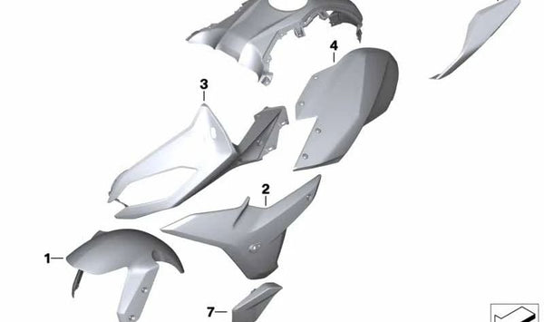 Parte superior revestimiento derecho OEM 46638390624 para motos BMW R 1250 RS (K54). Original BMW Motorrad.
