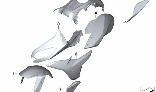 Coperchio laterale del serbatoio destro OEM 46638548066 per BMW Motorrad R1200GS LC, Avventura R1200GS, R1250GS, avventura R1250GS. BMW MOTORAD originale.