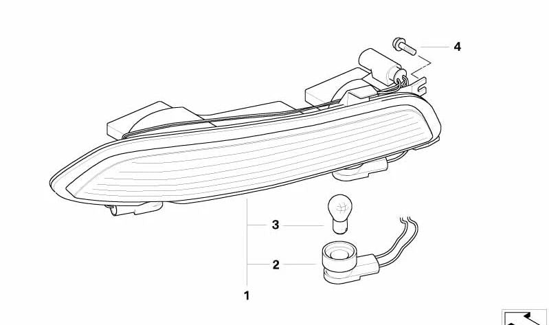 Right Rear Pilot OEM 63217165816 for BMW E63 and E64. Original BMW.
