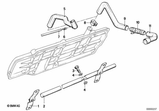 Tubo di ventilazione per BMW 3 E21 Serie 5 E12, E28 (OEM 11151269524). BMW originale.