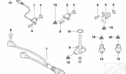 Buchsengehüt für BMW 3 E46 -Serie, Serie 5 E39, E60, E61, Serie 6 E63, Serie 7 E65, E66, X5 E53, Z4 E85 (OEM 12521427964). Original BMW