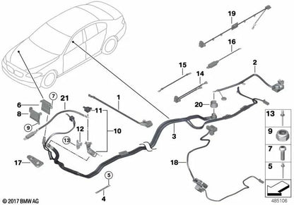 IBS Negatives Batteriekabel für BMW 5 F07 -Serie, F10, F11, F18, Serie 6 F06, F12, F13, 7 F01, F02, F04, X3 F25, X4 F26 (OEM 61219302358). Original BMW.