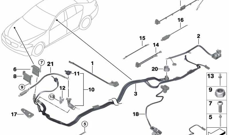 Abrazadera OEM 61139180190 para BMW (F20, F21, F22, F23, F87, F30, F31, F34, F80, F32, F33, F36, F82, F83, F07, F10, F11, F06, F12, F13, F01, F02, F04). Original BMW.