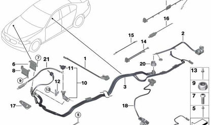 Abrazadera OEM 61139180190 para BMW (F20, F21, F22, F23, F87, F30, F31, F34, F80, F32, F33, F36, F82, F83, F07, F10, F11, F06, F12, F13, F01, F02, F04). Original BMW.