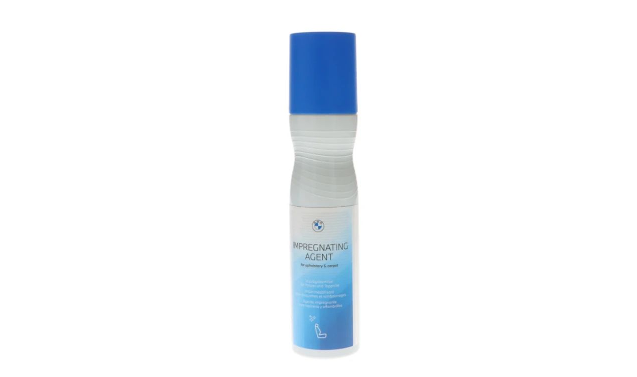 Agente impermeabilizante OEM 83125B54D04 para BMW. Producto original de BMW para la protección y mantenimiento de superficies textiles en el vehículo. Fórmula ecológica, vegana y sin microplásticos.