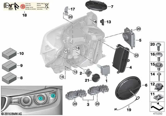 Cover cap for BMW 3 Series F80, F80N, 4 Series F32, F33, F36, F82, F83, X5 F15, F85, X6 F16, F86 (OEM 63117379845). Genuine BMW