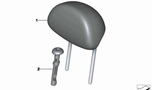 Apoyacabezas de cuero color Carbon Black OEM 52209810884 para MINI Paceman R61 (2012–2016). Original MINI.