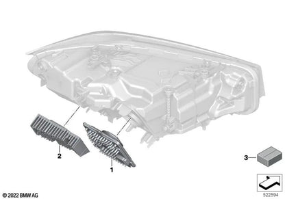 Unidad de Control de Electrónica de Luz Frontal para BMW G20N, G21N, G28N (OEM 63115A0AFB9). Original BMW.