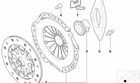 Kit de embrague OEM 21207542523 para BMW E60, E61. Original BMW.