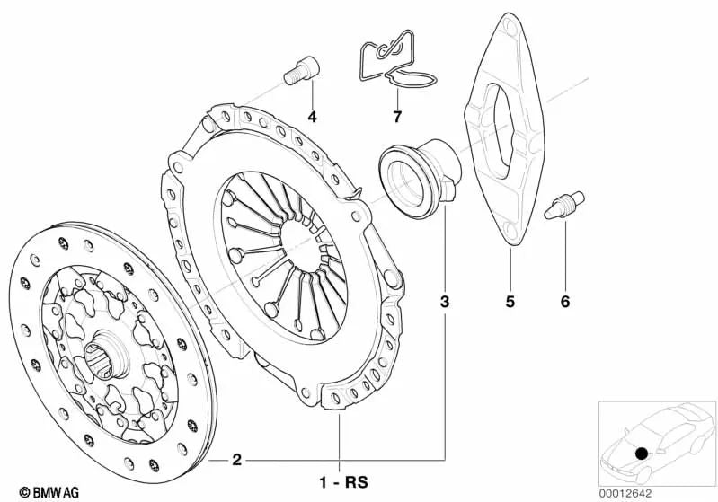 Kupplungsteile für BMW E60, E61, E63, E64 (OEM 21217537327). Original BMW.