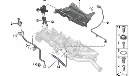 Suporte ao sensor OEM 13628571779 para BMW G20, G21, G30, G31, G32, G11, G12, G14, G15, G16, G01, G02, G05, G06, G07. BMW original.