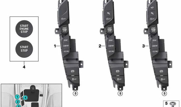 Unidad de control consola central OEM 61315A1CA56 para BMW F40, F44, G20, G21, G29. Original BMW.