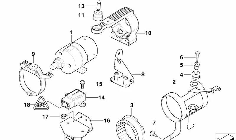 Front support for charge pump OEM 34511165181 for BMW 7 Series E38. Original BMW.