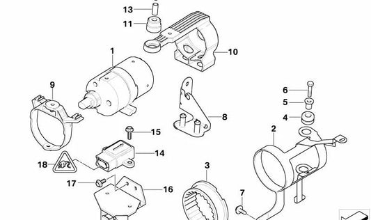 Front support for charge pump OEM 34511165181 for BMW 7 Series E38. Original BMW.