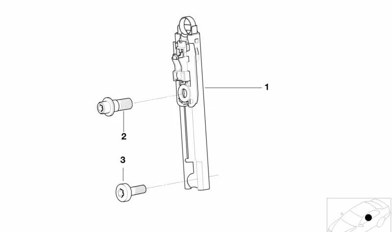 Ajuste da correia de segurança OEM 72118207957 para BMW E46. BMW original sobressalente.