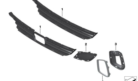 Grille droite OEM 51119463494 pour la série BMW 6 GT (G32). BMW d'origine