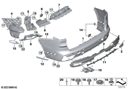 Rear Left Bumper Trim for BMW X7 G07, G07N (OEM 51128745741). Original BMW