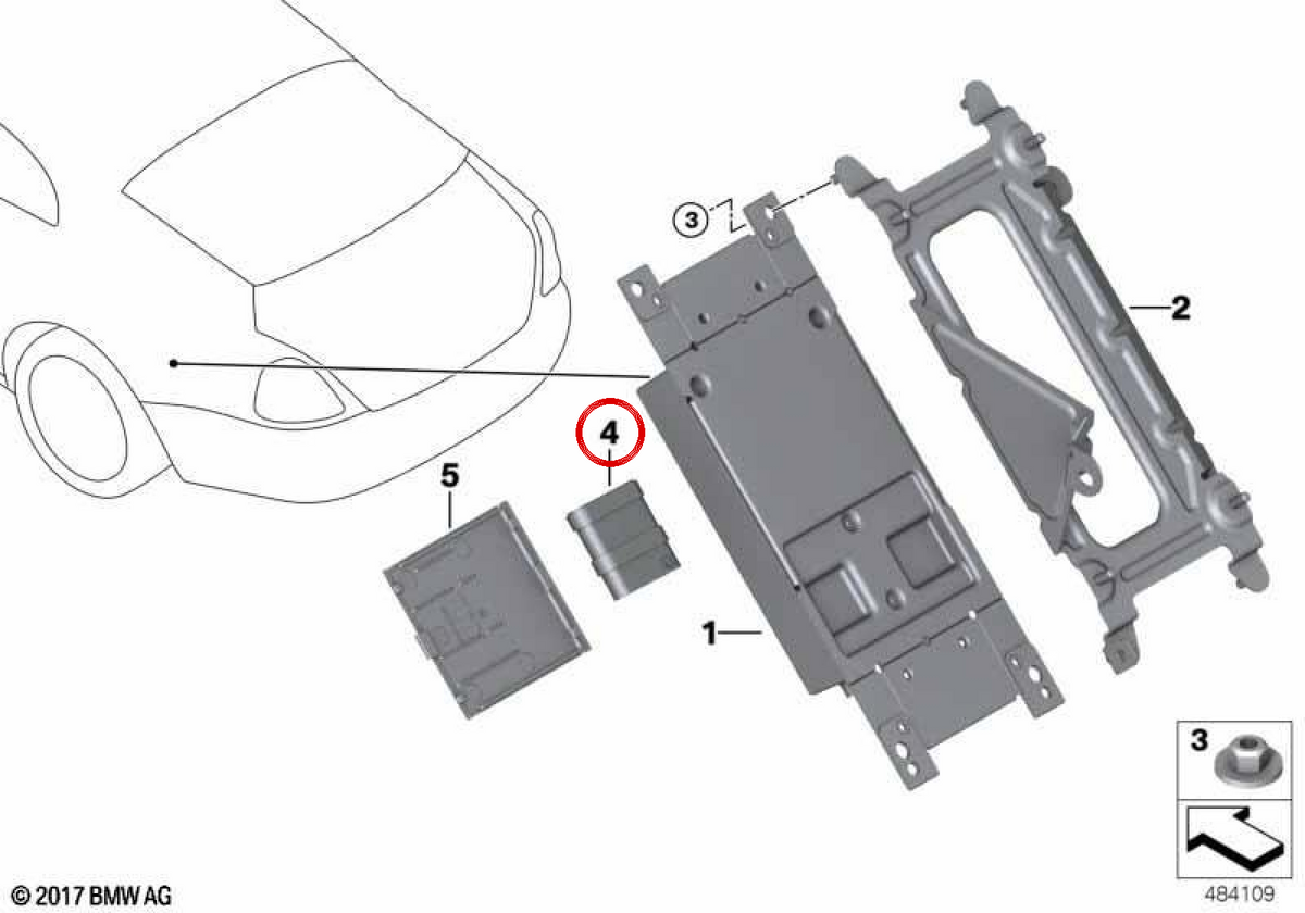 Modulo di comunicazione TCB DACH OEM 84102447710 per BMW Serie 1 F20, F21, Serie 3 F30, G20, Serie 5 G30... e altro ancora. BMW originale.