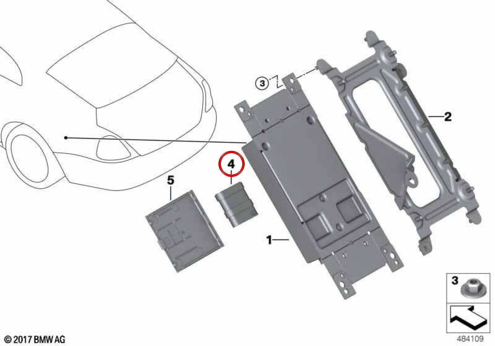Modulo di comunicazione TCB DACH OEM 84102447710 per BMW Serie 1 F20, F21, Serie 3 F30, G20, Serie 5 G30... e altro ancora. BMW originale.