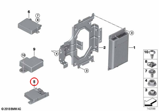 Antenne Bluetooth OEM 84109142092 pour BMW F07, F01, F02, F04, E84, F25, E89 et pour Mini R60, R61. BMW et mini d'origine.