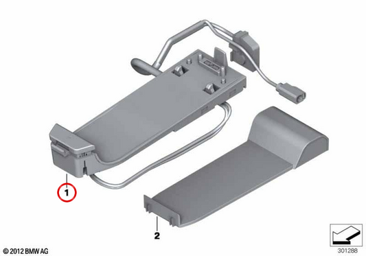 Base de support OEM 84109292893 pour BMW F20, F21, F22, F23, F30, F39, F45, F46, F48, F54, F55, F56, F57, F60, F87, I3 (I01). BMW d'origine.