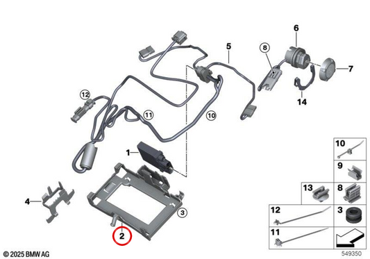Soporte de unidad de mando OEM 84109830113 para motos BMW R 1300 GS, R 1300 GS Adventure, R 1300 RT, R 1300 R, R 1300 RS. Original BMW Motorrad.