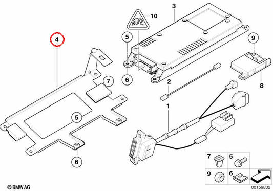 Soporte para Dispositivo de Transmisión y Recepción para BMW Serie 7 E38 (OEM 84136904929). Original BMW