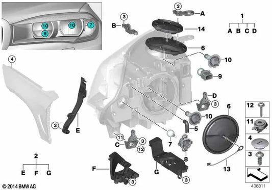 Lampada incandescente per BMW X5 F15, F85, X6 F16, F86 (OEM 07119907001). BMW originale