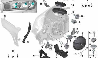 Linksfarmunterstützung für BMW X5 F15, F85, X6 F16, F86 (OEM 63117395523). Original BMW