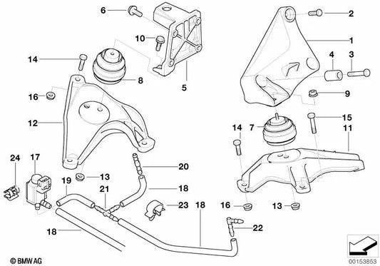 Linke Konsole für BMW E39 (OEM 22111096079). Original BMW