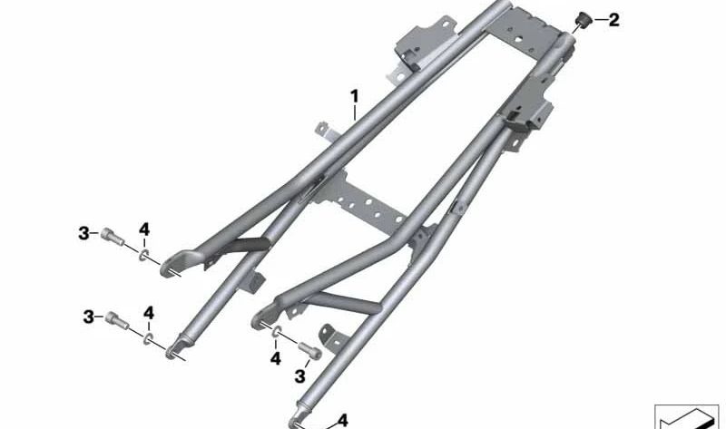 Subchasis trasero OEM 46511542804 para BMW Motorrad R1200GS (K50), R1200GS Adventure (K51). Compatible con modelos 2013-2018. Original BMW Motorrad.
