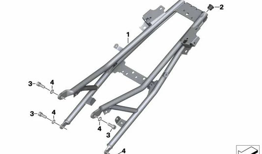 Quadro traseiro OEM 46518554147 para BMW Motorrad G 310 R (0G01, 0G41). Originais BMW Motorrad.