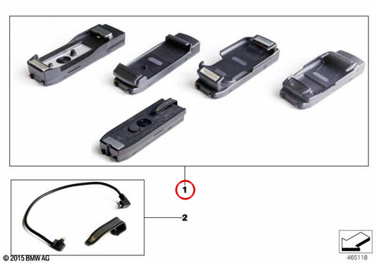 Adattatore a scatto-incerto per iPhone 7 OEM 84212451894 per BMW F20, F21, F22, F23, F30, F31, F32, F33, F34, F36, F80, F82, F83, F10, F11, F01, F02, G11, G12, I3, I8, F55, F55, F57, F60, R55, R56, R57, R58, R59, R60, R61. BMW e M originali