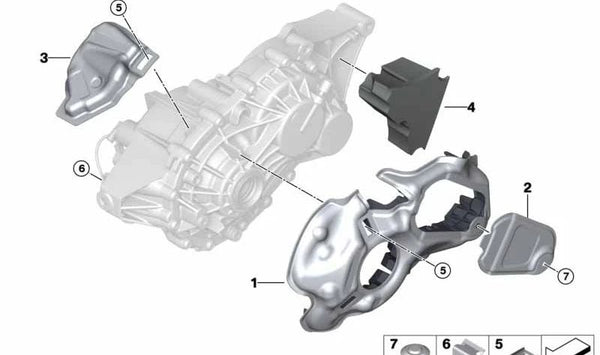 Cubierta acústica izquierda OEM 17738650783 para BMW F45, F60. Original BMW.