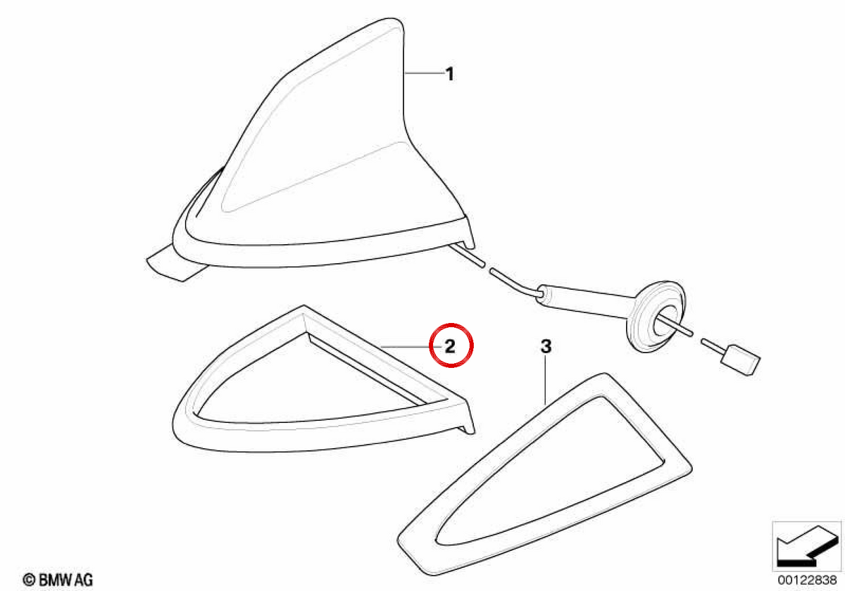 Scheda multipla di antenna OEM 84500146775 per BMW E46. BMW originale.