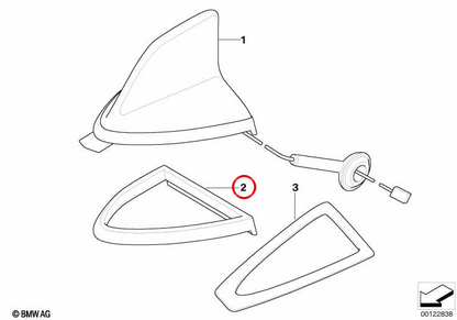 Scheda multipla di antenna OEM 84500146775 per BMW E46. BMW originale.