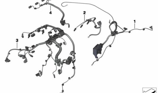 Módulo de fiação do motor para BMW Series 1 F20, F21 e Série 3 F30, F31, F34, 4 F32 Série, F33, F36 (OEM 12518586141). BMW original