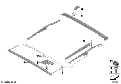 Fuelle para techo corredizo OEM 54107447850 para BMW Serie 3 G20, G28, G21 y Serie 4 G22, G82... y más. Original BMW.