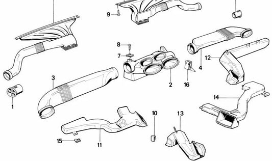 Duto de aquecimento OEM 6421908701 para BMW E32. BMW original.