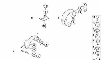 Right lateral isolation panel OEM 51718410030 for BMW E36 and Z3. Original BMW.