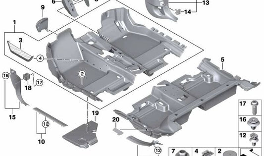Acabamento plugue OBD preto OEM 51437445790 para MINI Clubman F54, F54 LCI. MINI originais.