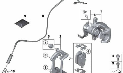 Porta frenos trasero OEM 34219809296 para MINI Countryman R60, Paceman R61. Original MINI.