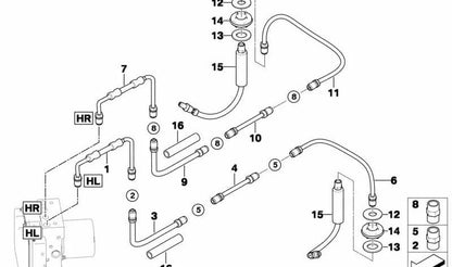 OEM brake tube 34326772504 for BMW E61. Original BMW.