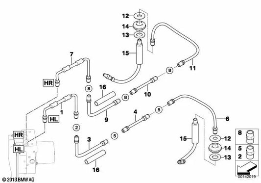 Tubo para BMW Série 5 E60N, E61N (OEM 34326785145). BMW original