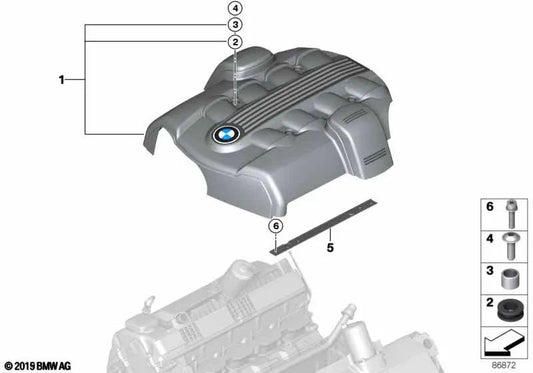 Capota de insonorización para BMW Serie 7 E65, E66 (OEM 11617547248). Original BMW