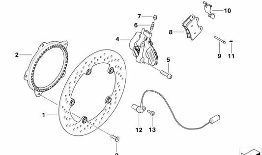 RIGHT BRAKE TACO CHAIR OEM 34117716718 FOR BMW MOTORRAD F 800 GT, F 800 S, F 800 ST, F 800 R. Original BMW Motorrad.